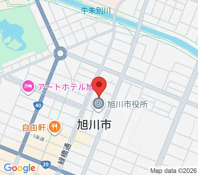 旭川市民文化会館の地図