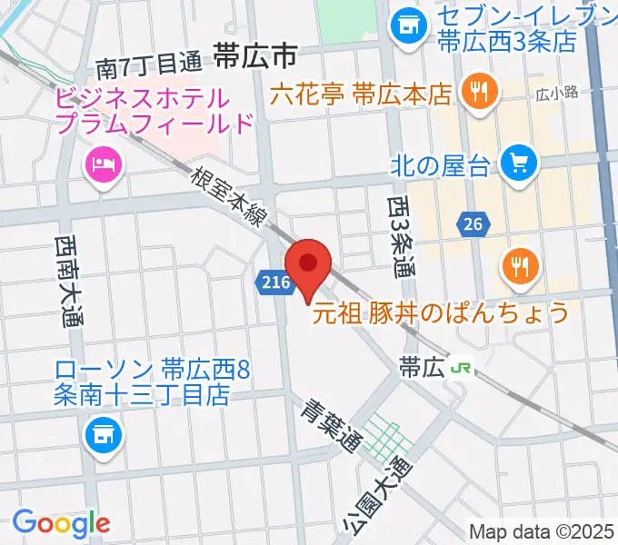 帯広市民文化ホールの地図