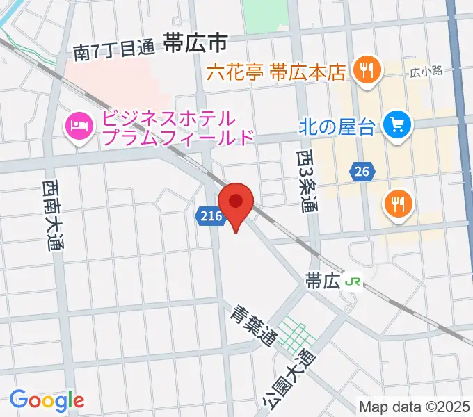 帯広市民文化ホールの地図