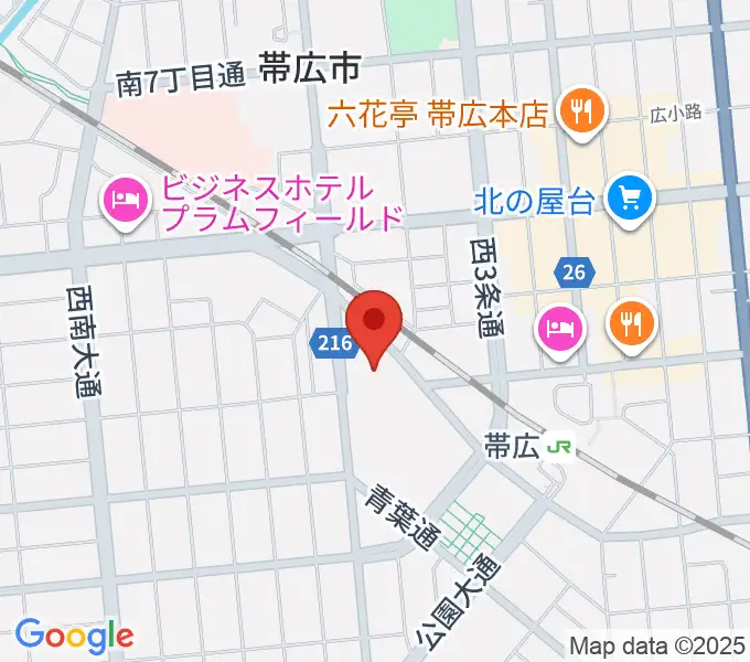 帯広市民文化ホールの地図