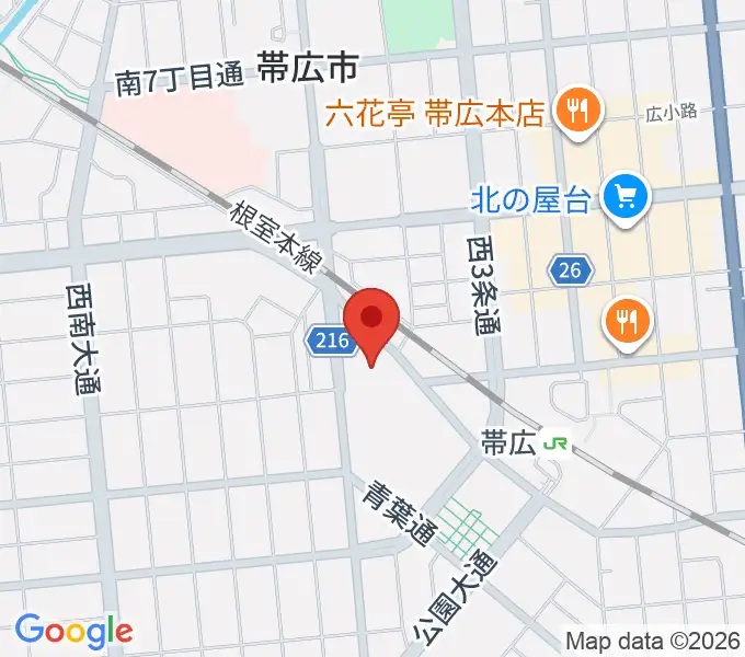 帯広市民文化ホールの地図