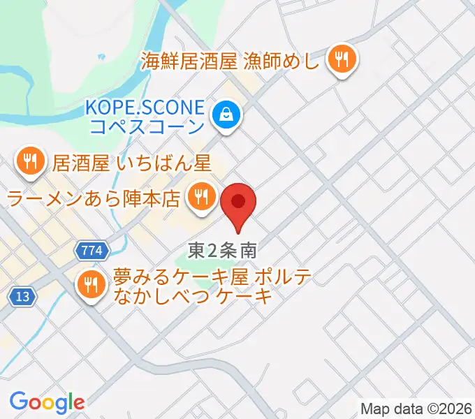 中標津町総合文化会館の地図