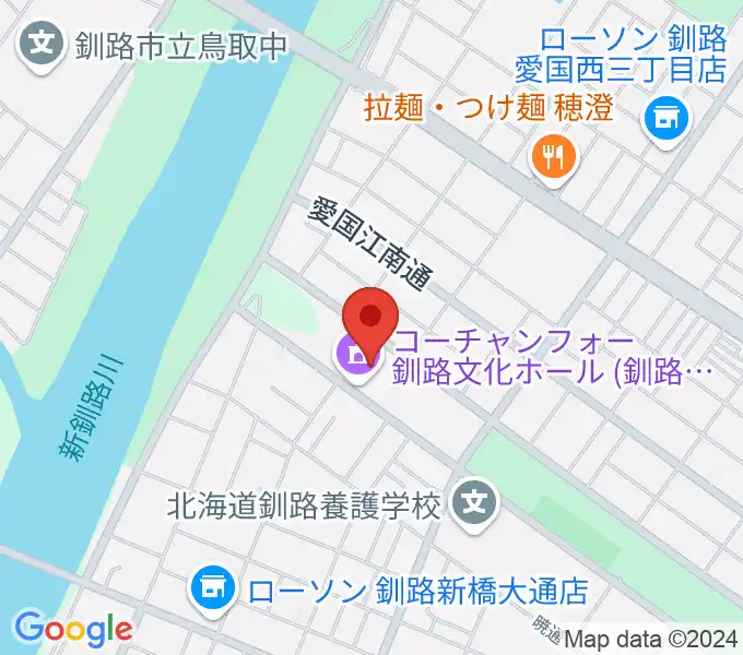 コーチャンフォー釧路文化ホールの地図