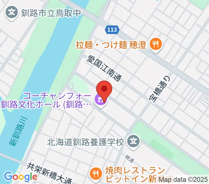 コーチャンフォー釧路文化ホールの地図