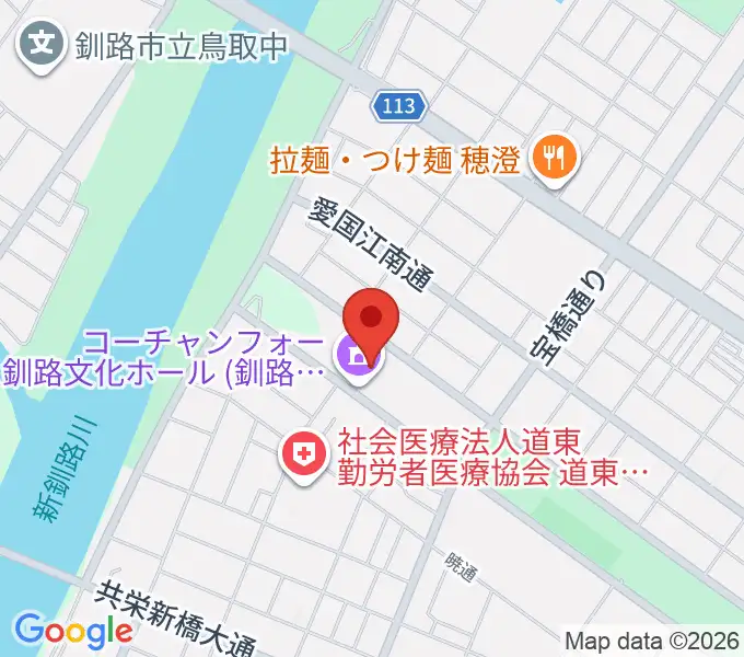 コーチャンフォー釧路文化ホールの地図