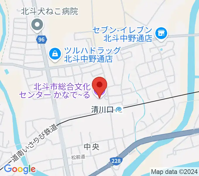 北斗市総合文化センター かなでーるの地図