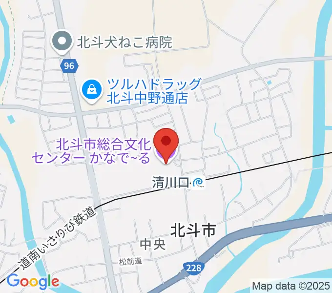 北斗市総合文化センター かなでーるの地図