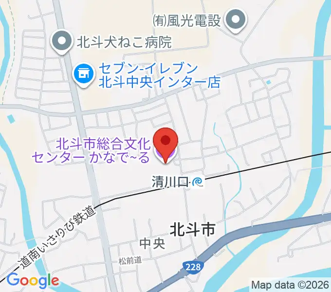 北斗市総合文化センター かなでーるの地図