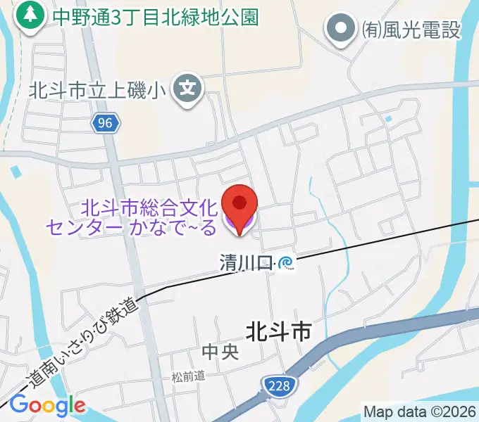 北斗市総合文化センター かなでーるの地図
