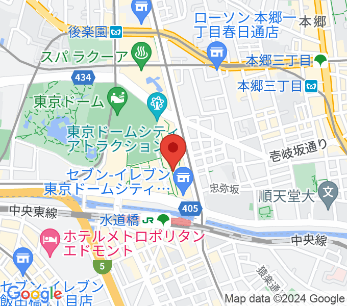 東京ドームシティホールの場所