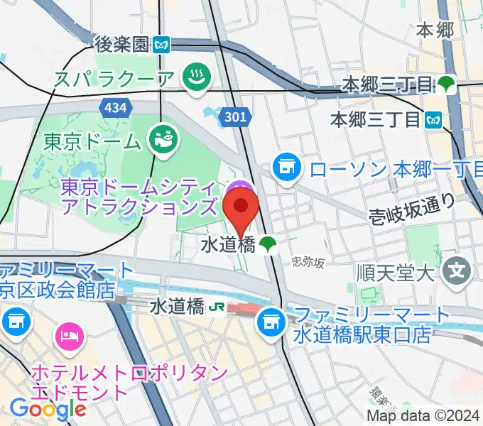 東京ドームシティホールの地図