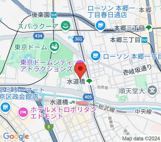 東京ドームシティホールの地図