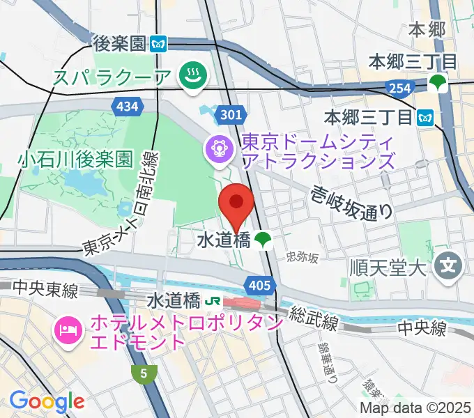 カナデビアホールの地図