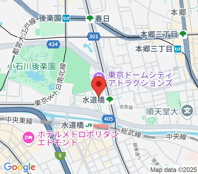 カナデビアホールの地図