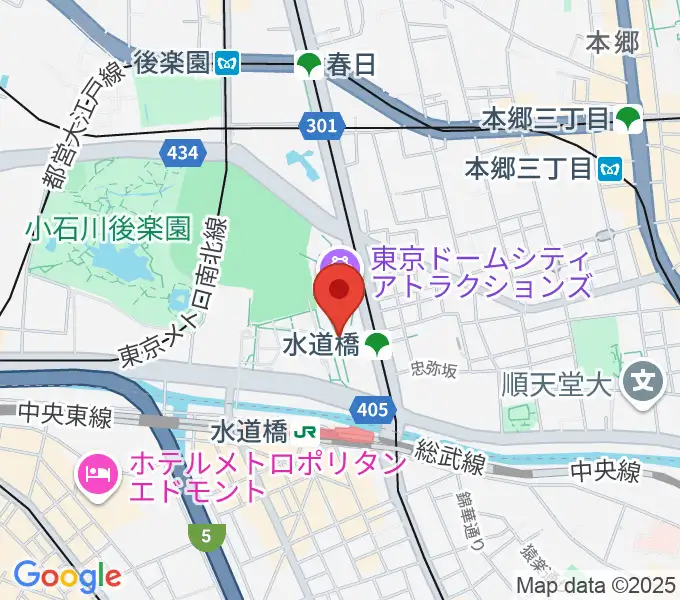 カナデビアホールの地図