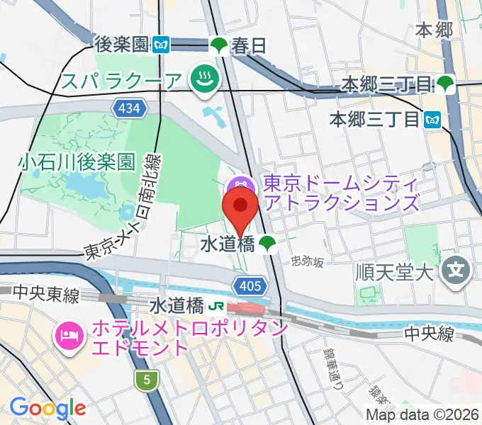 カナデビアホールの地図