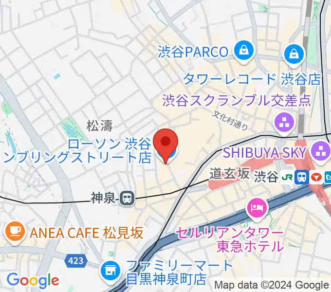 渋谷Spotify O-WESTの地図