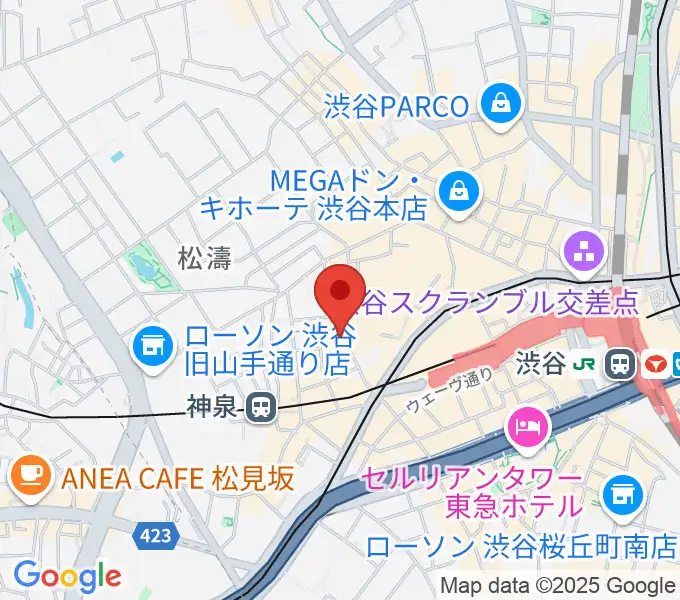 渋谷Spotify O-WESTの地図