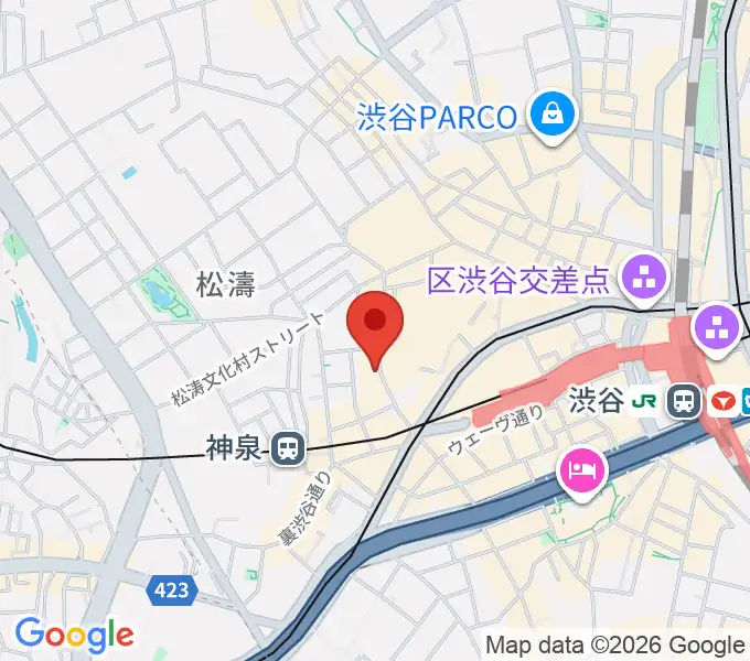 渋谷Spotify O-WESTの地図