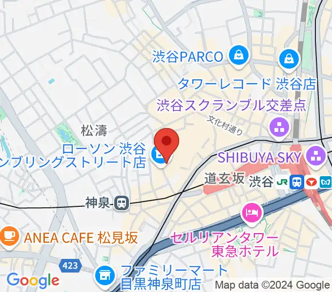 渋谷Spotify O-EASTの地図