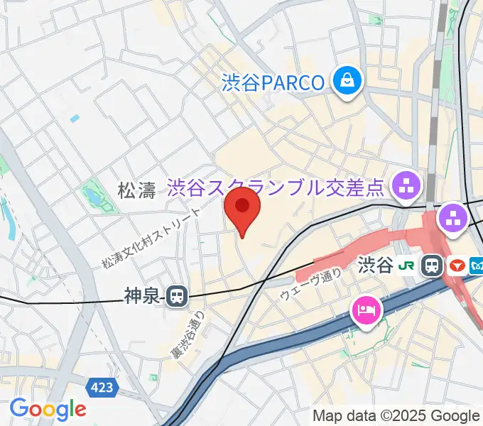 渋谷Spotify O-EASTの地図