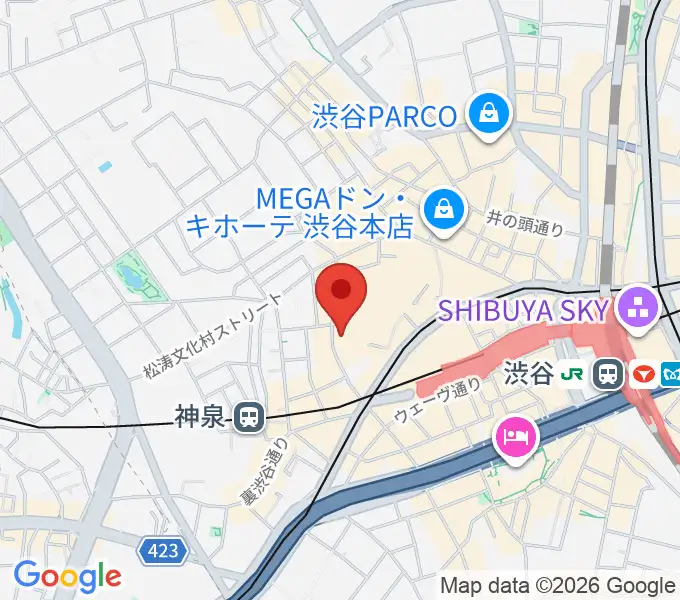 渋谷Spotify O-EASTの地図