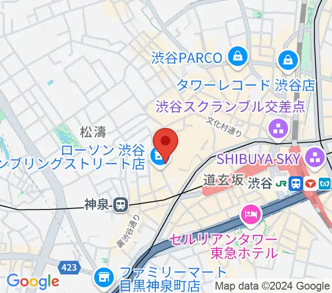 渋谷Spotify O-Crest の地図