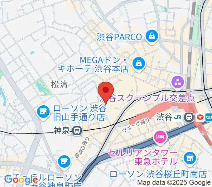 渋谷Spotify O-Crest の地図