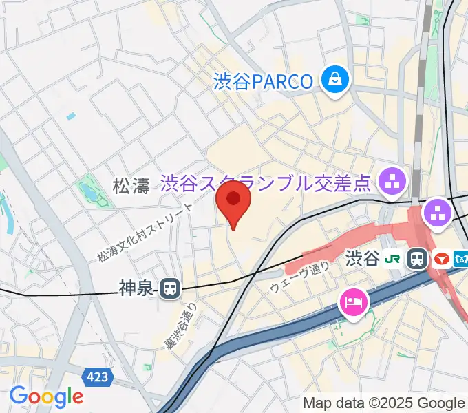 渋谷Spotify O-Crest の地図