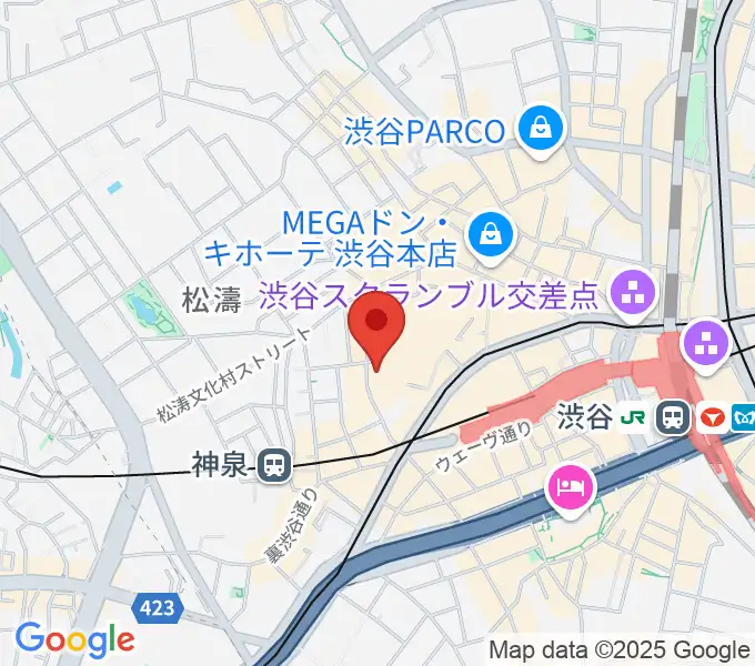 渋谷Spotify O-Crest の地図