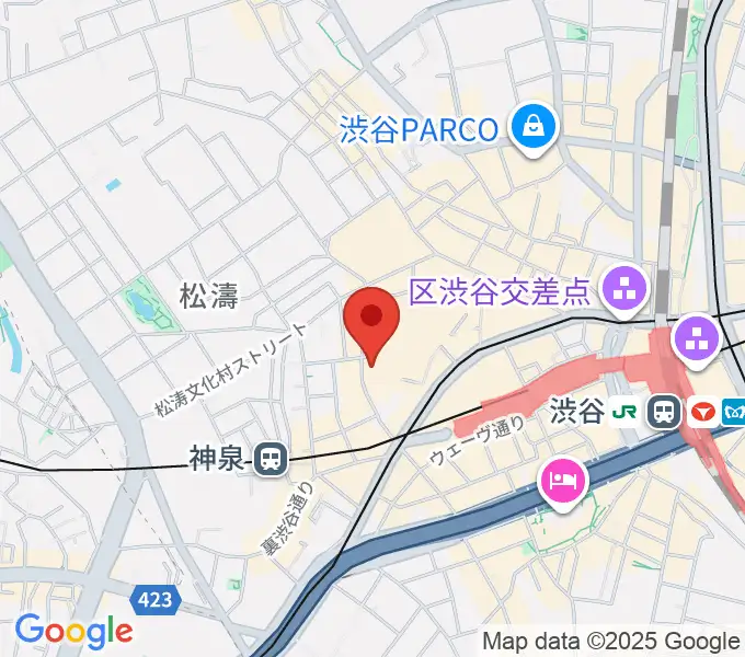 渋谷Spotify O-Crest の地図