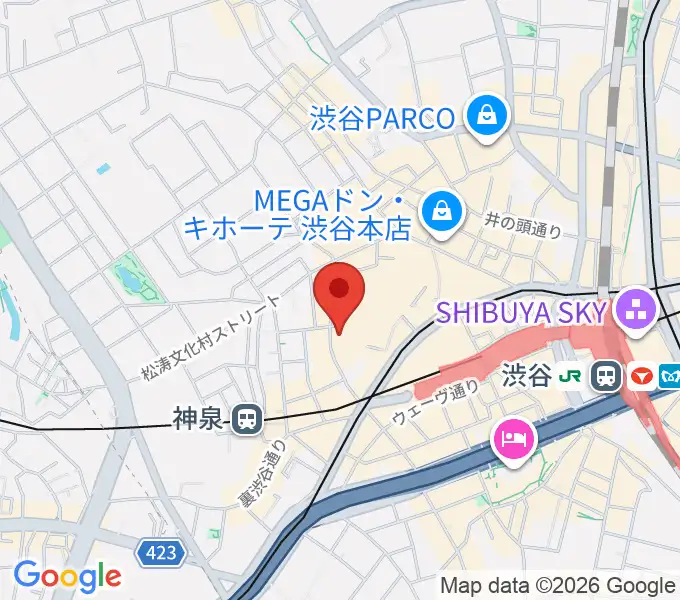 渋谷Spotify O-Crest の地図