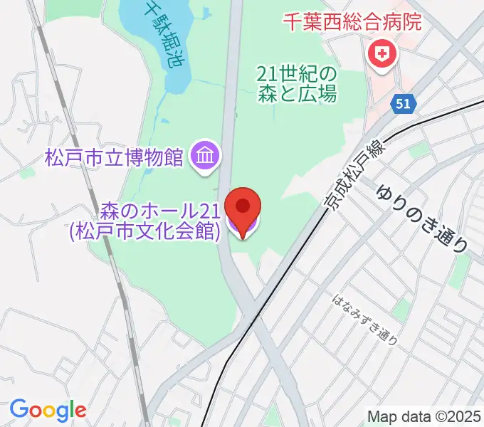 森のホール21の地図