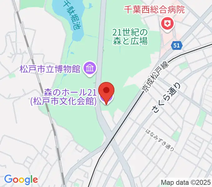森のホール21の地図
