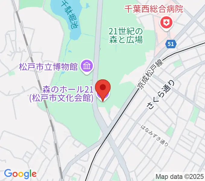 森のホール21の地図