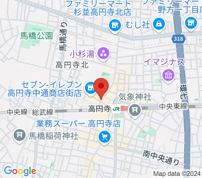 高円寺アフターアワーズの地図