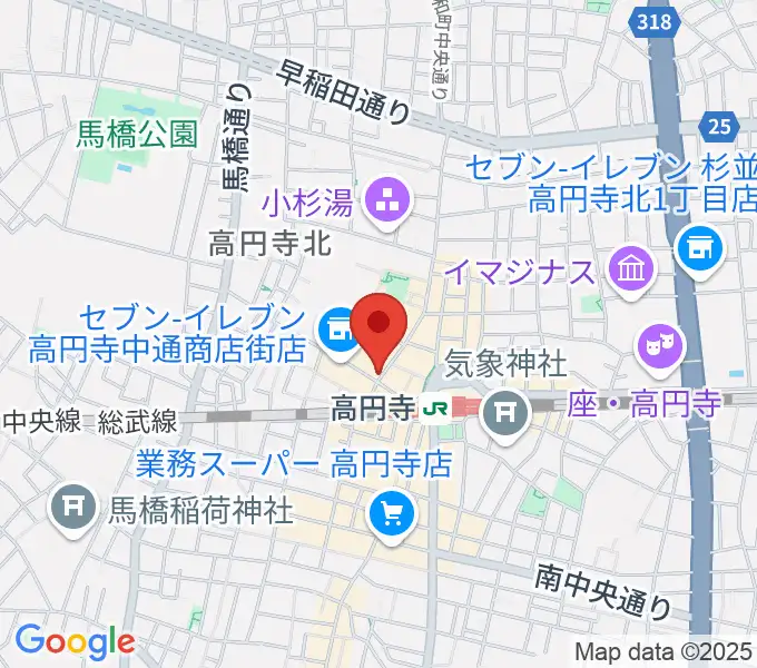 高円寺アフターアワーズの地図