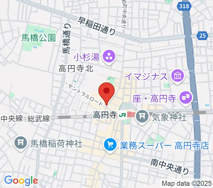 高円寺アフターアワーズの地図