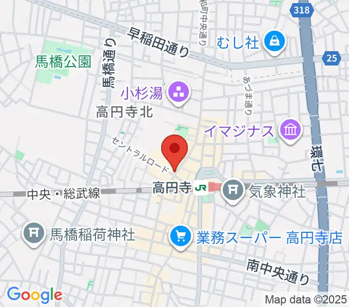 高円寺アフターアワーズの地図