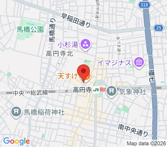 高円寺アフターアワーズの地図