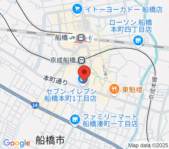 伊藤楽器 マイスター船橋の地図