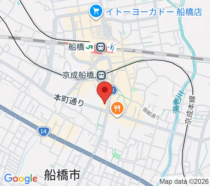 伊藤楽器 マイスター船橋の地図