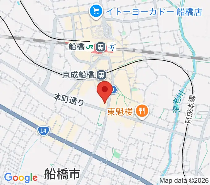 伊藤楽器 マイスター船橋の地図