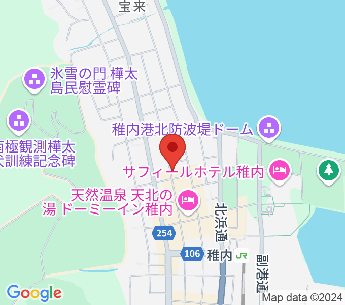 稚内ハートビートカフェの地図