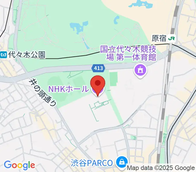 NHKホールの地図
