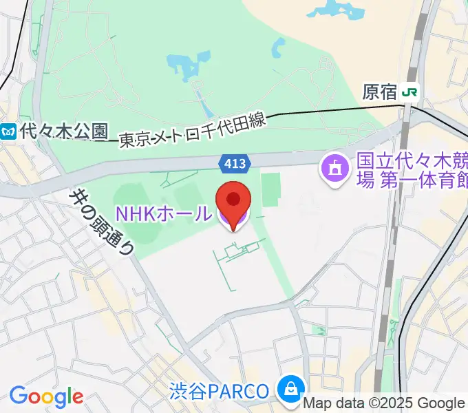 NHKホールの地図