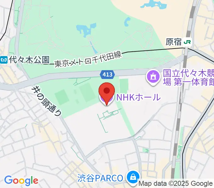 NHKホールの地図