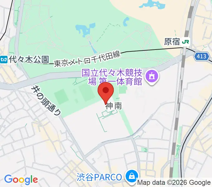 NHKホールの地図