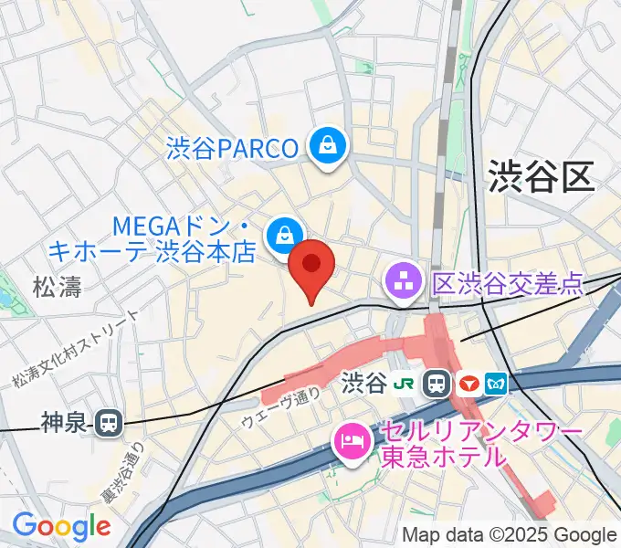 渋谷プレジャープレジャーの地図