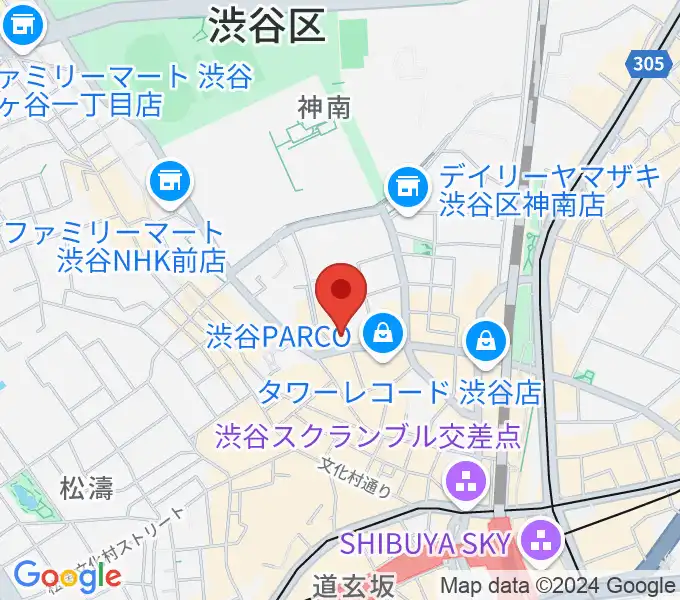 渋谷Milkywayの地図